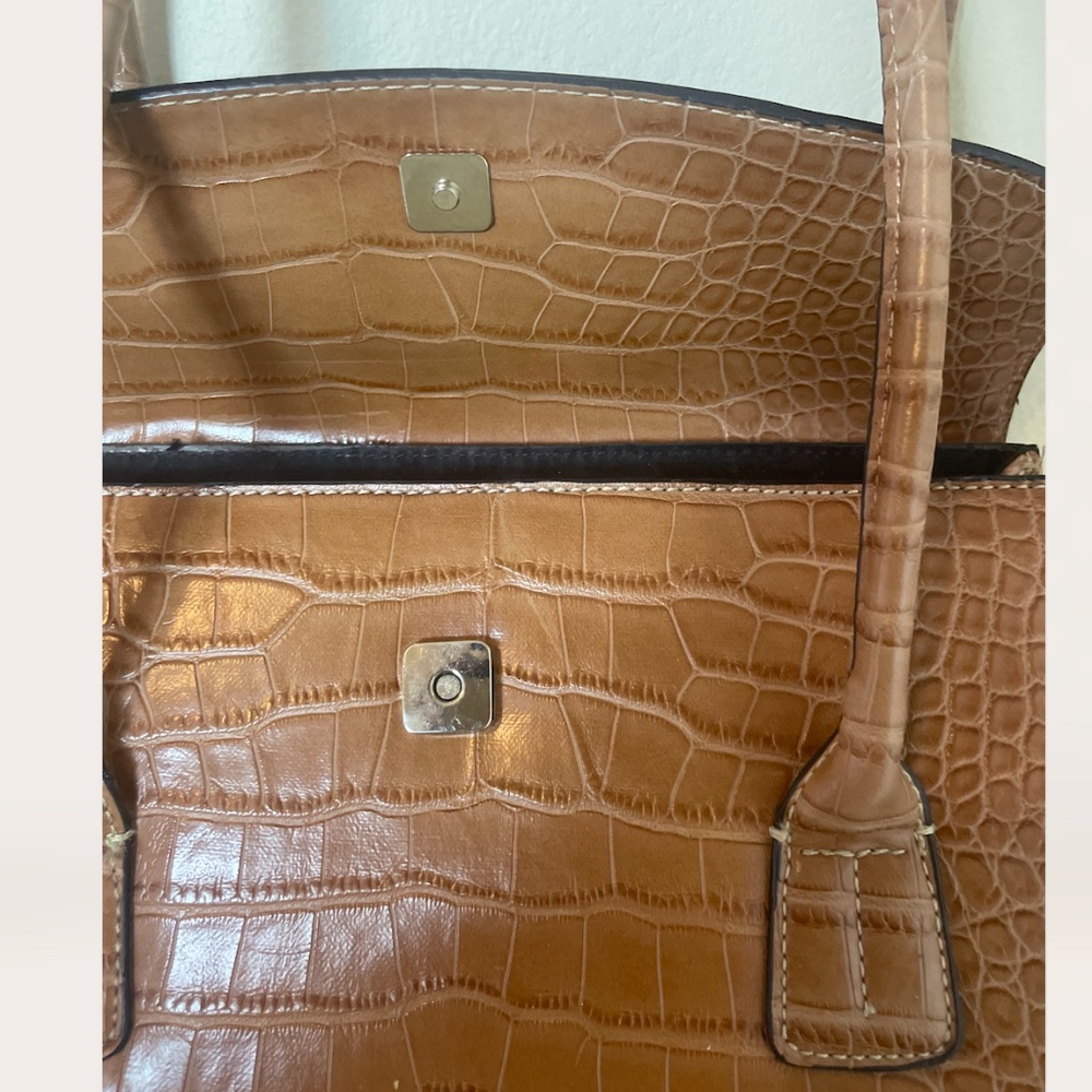 Fl Snake Python Croc Print Textured Shoulder Hips… - image 3